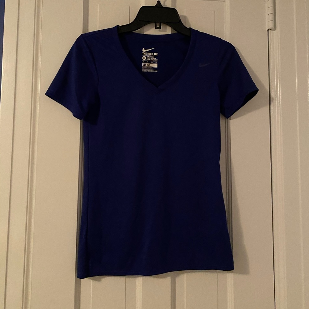 Blue nike exercise top